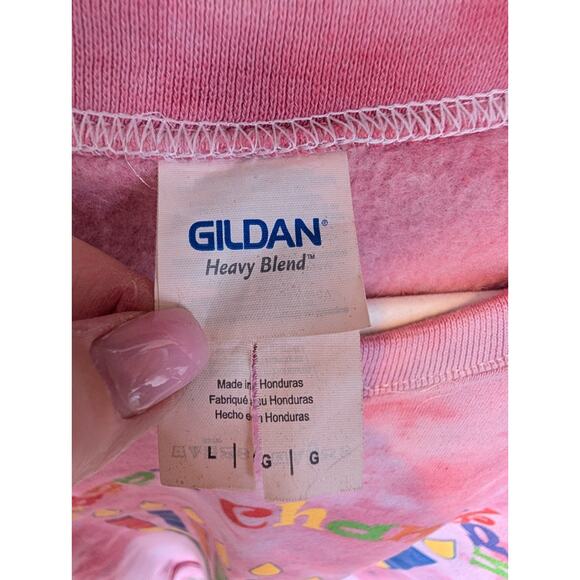 VTG Red Tie Dye Menorah Graphic Hannukah Holiday Judaica Sweatshirt Unisex Large - Picture 4 of 6